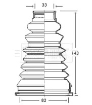 Пыльник, приводной вал BORG & BECK BCB2163