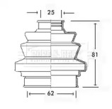 Пыльник, приводной вал BORG & BECK BCB2196