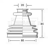 Пыльник, приводной вал BORG & BECK BCB2212