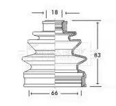 Пыльник, приводной вал BORG & BECK BCB2243