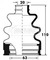 Пыльник, приводной вал BORG & BECK BCB2887
