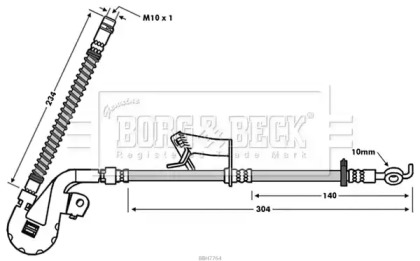 Тормозной шланг BORG & BECK BBH7764