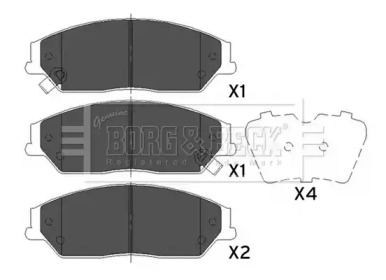 Комплект тормозных колодок BORG & BECK BBP2493