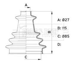 Пыльник, приводной вал BORG & BECK BCB1003