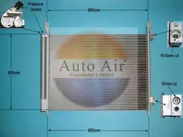 Конденсатор, кондиционер AUTO AIR GLOUCESTER 16-9809A