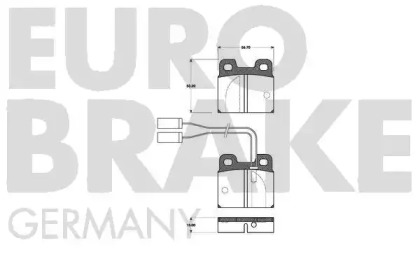 Комплект тормозных колодок EUROBRAKE 5502221006