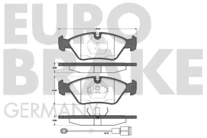 Комплект тормозных колодок EUROBRAKE 5502221506