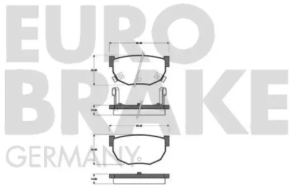 Комплект тормозных колодок EUROBRAKE 5502222225