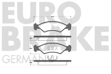 Комплект тормозных колодок EUROBRAKE 5502222504