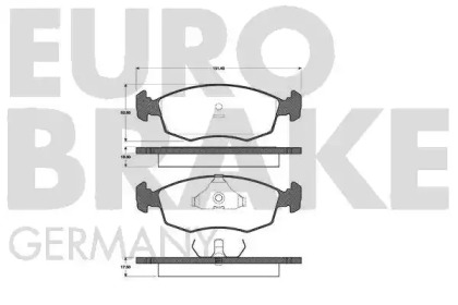 Комплект тормозных колодок EUROBRAKE 5502222516