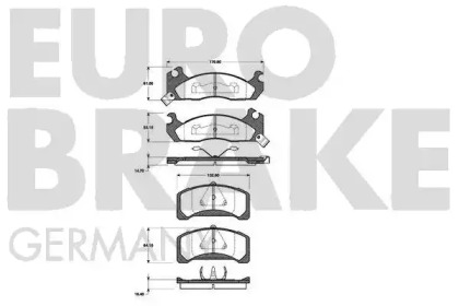 Комплект тормозных колодок, дисковый тормоз EUROBRAKE 5502222526