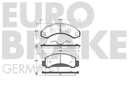 Комплект тормозных колодок EUROBRAKE 5502222547