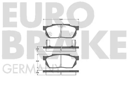 Комплект тормозных колодок EUROBRAKE 5502222613