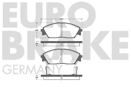 Комплект тормозных колодок EUROBRAKE 5502222615