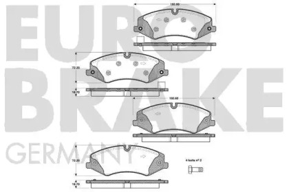 Комплект тормозных колодок EUROBRAKE 5502224032