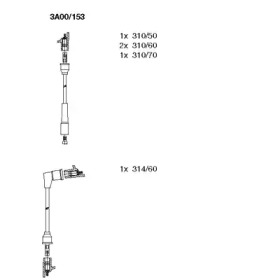 Комплект проводов зажигания BREMI 3A00/153