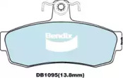 Комплект тормозных колодок, дисковый тормоз BENDIX-AU DB1095 GCT