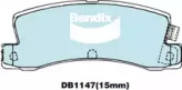 Комплект тормозных колодок, дисковый тормоз BENDIX-AU DB1147 GCT