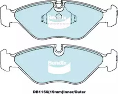 Комплект тормозных колодок, дисковый тормоз BENDIX-AU DB1156 GCT