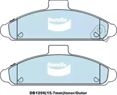 Комплект тормозных колодок, дисковый тормоз BENDIX-AU DB1298 GCT