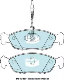 Комплект тормозных колодок, дисковый тормоз BENDIX-AU DB1339 GCT