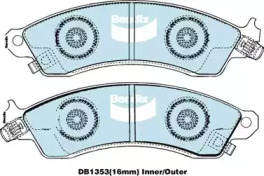 Комплект тормозных колодок, дисковый тормоз BENDIX-AU DB1353 BR