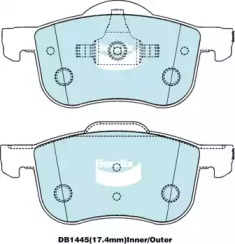 Комплект тормозных колодок, дисковый тормоз BENDIX-AU DB1445 EURO+