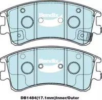 Комплект тормозных колодок, дисковый тормоз BENDIX-AU DB1484 GCT