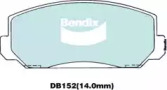 Комплект тормозных колодок, дисковый тормоз BENDIX-AU DB152 GCT