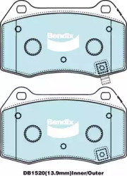 Комплект тормозных колодок, дисковый тормоз BENDIX-AU DB1520 BR