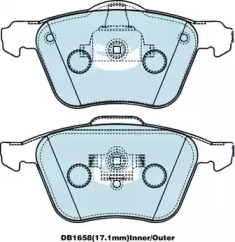 Комплект тормозных колодок, дисковый тормоз BENDIX-AU DB1658 -4WD