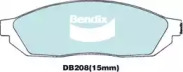 Комплект тормозных колодок, дисковый тормоз BENDIX-AU DB208 GCT