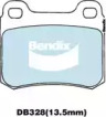 Комплект тормозных колодок, дисковый тормоз BENDIX-AU DB328 EURO+