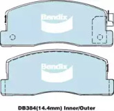 Комплект тормозных колодок, дисковый тормоз BENDIX-AU DB384 GCT