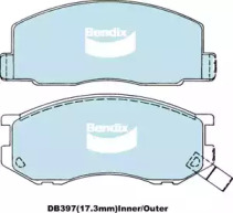 Комплект тормозных колодок, дисковый тормоз BENDIX-AU DB397 GCT