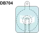 Комплект тормозных колодок, дисковый тормоз BENDIX-AU DB704 GCT