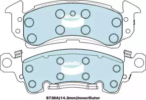 Комплект тормозных колодок, дисковый тормоз BENDIX-AU S728A -4WD