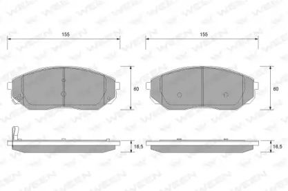 Комплект тормозных колодок WEEN 151-1172