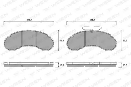 Комплект тормозных колодок WEEN 151-1302