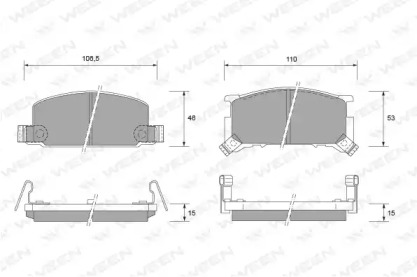 Комплект тормозных колодок WEEN 151-1496
