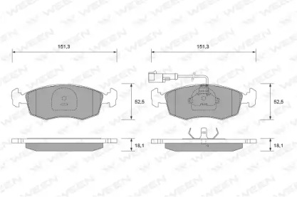Комплект тормозных колодок WEEN 151-1800