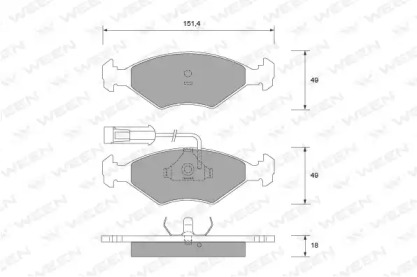 Комплект тормозных колодок WEEN 151-1804