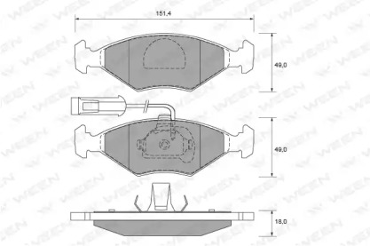 Комплект тормозных колодок WEEN 151-1837