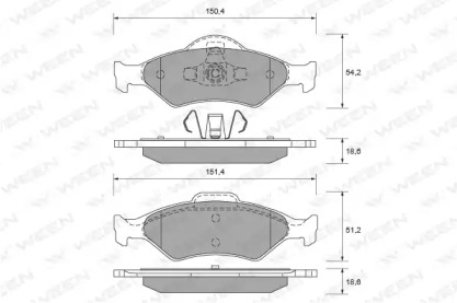 Комплект тормозных колодок WEEN 151-1852