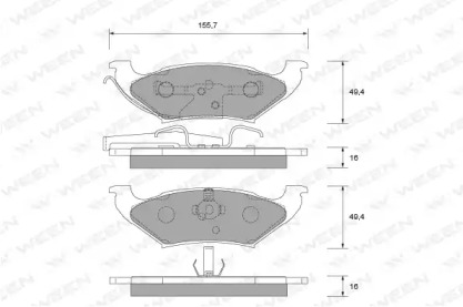 Комплект тормозных колодок WEEN 151-2444