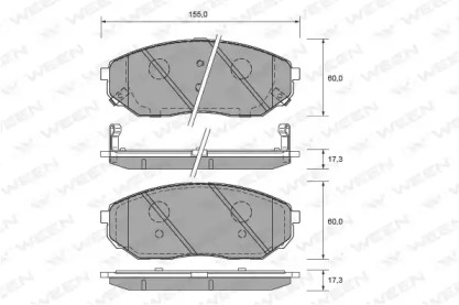 Комплект тормозных колодок WEEN 151-2580
