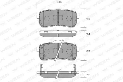 Комплект тормозных колодок WEEN 151-2583