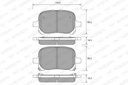 Комплект тормозных колодок WEEN 151-2677