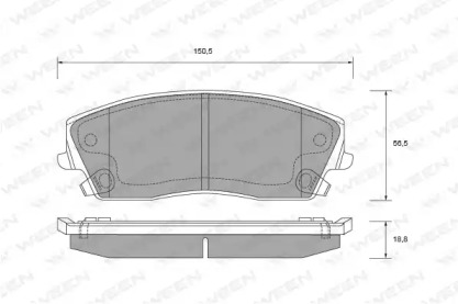 Комплект тормозных колодок WEEN 151-2722