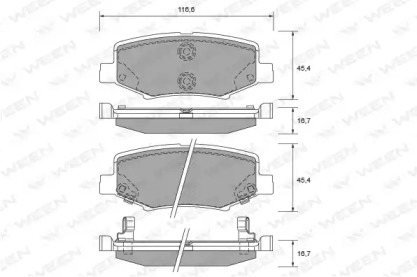 Комплект тормозных колодок WEEN 151-2727